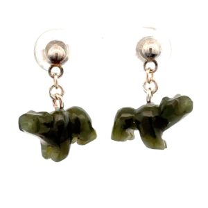Jade Polar Bear Dangling Earrings EPOX