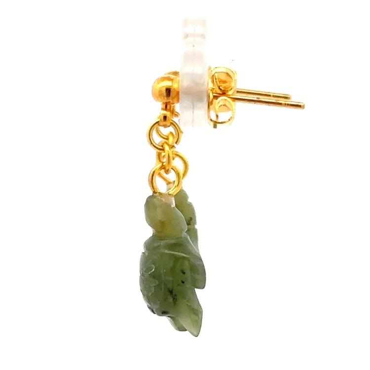 Jade Turtle Dangling Earrings ETX - Image 2