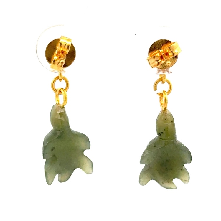 Jade Turtle Dangling Earrings ETX - Image 3