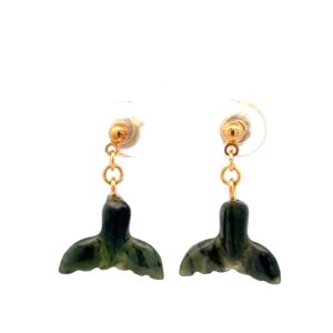 Jade Whale Tail Dangling Earrings EWTZ