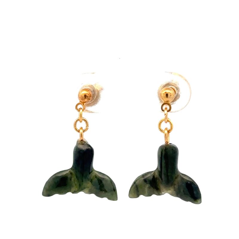 Jade Whale Tail Dangling Earrings EWTZ