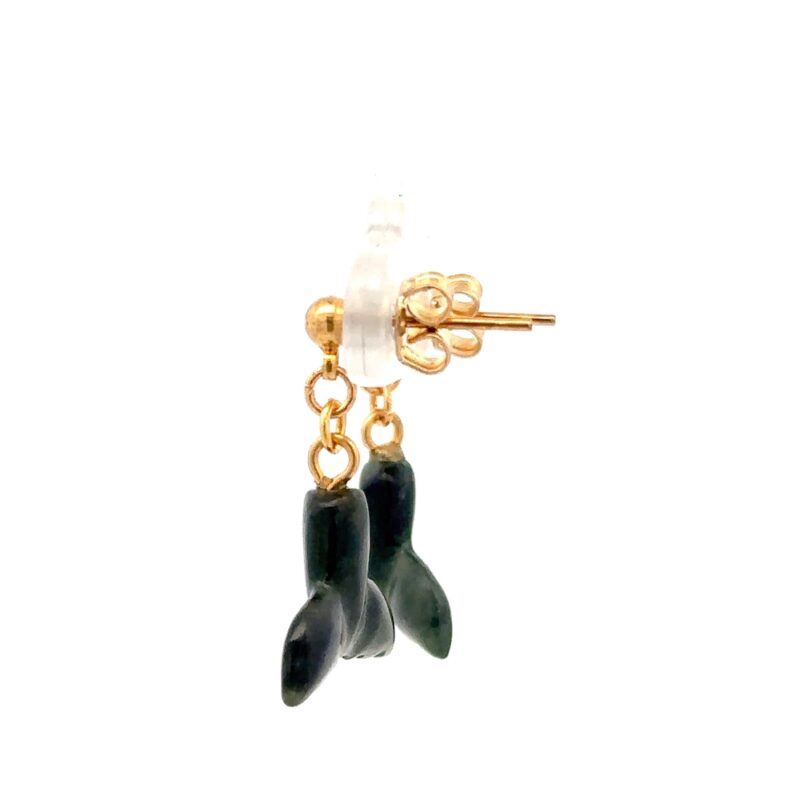 Jade Whale Tail Dangling Earrings EWTZ - Image 2