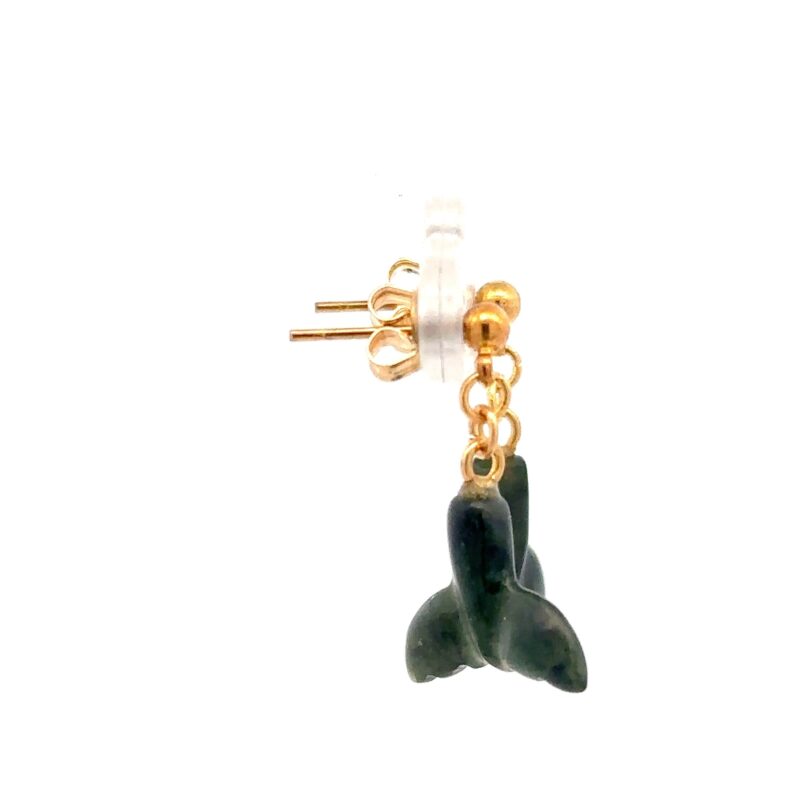 Jade Whale Tail Dangling Earrings EWTZ - Image 4