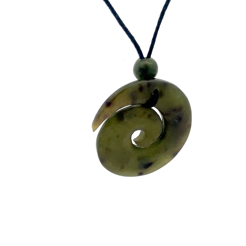 Jade Spiral Cord Necklace FH4Y - Image 3