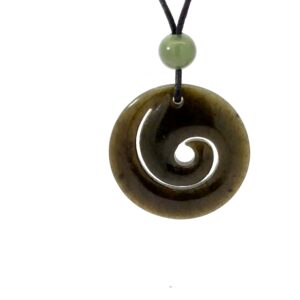 Spiraling Jade Cord Necklace FH7B