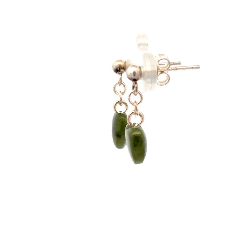 Dangling Heart Jade Earrings JHE1 - Image 2