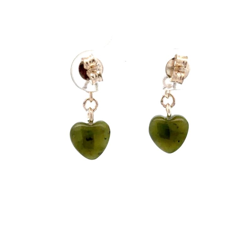 Dangling Heart Jade Earrings JHE1 - Image 3