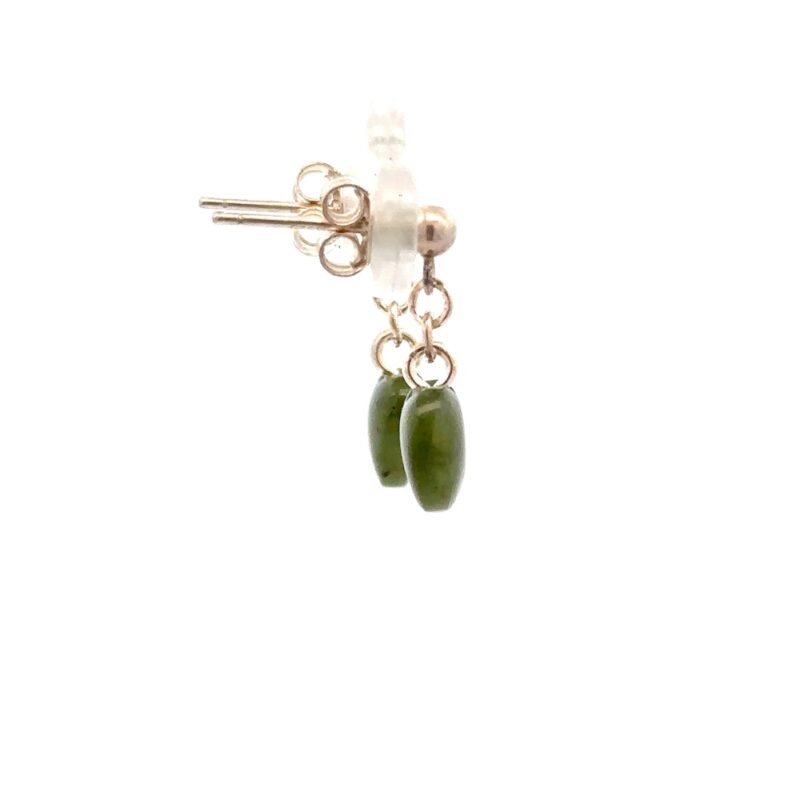 Dangling Heart Jade Earrings JHE1 - Image 4
