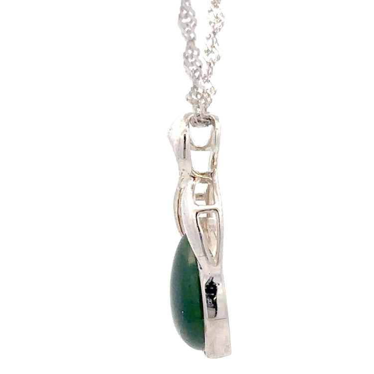 Jade Sterling Silver Necklace JPS62 - Image 2