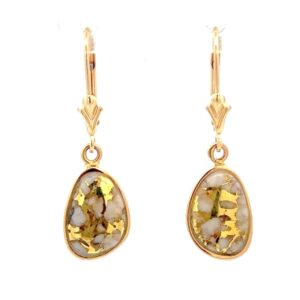 Gold Quartz Lever Back Ladies Earrings ESC106Q/LB