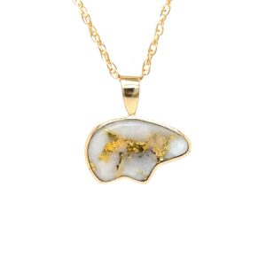 Bear Gold Quartz Pendant P3248-GQ