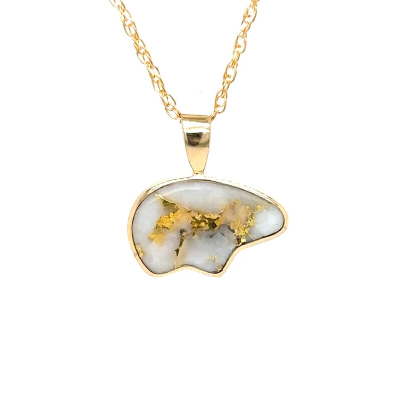 Bear Gold Quartz Pendant P3248-GQ
