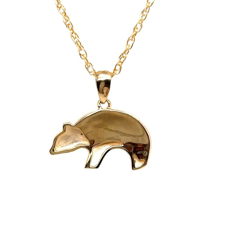 Gold Quartz Bear Pendant P3332-GQ - Image 3