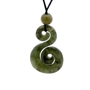 Dual Spiral Jade Necklace P49Z