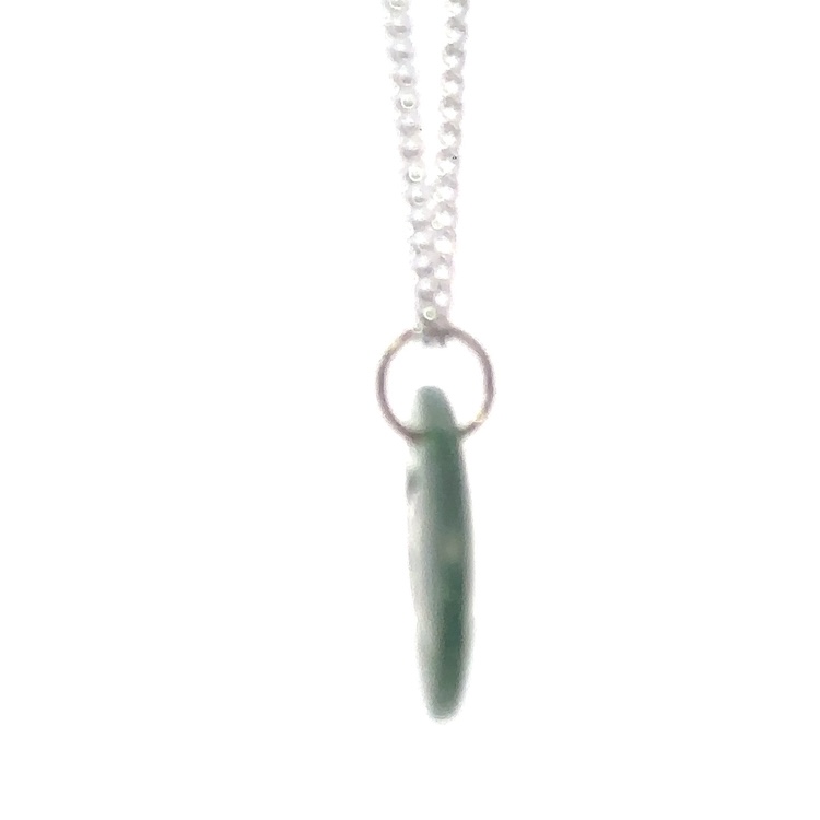 Jade Pendant with Sterling Silver Chain P51ZC - Image 4