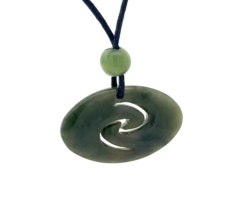 Jade Adjustable Cord Necklace P51Z - Image 3