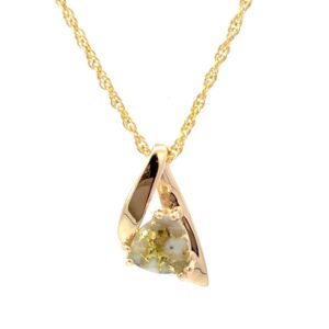 Triangular Gold Quartz Pendant PDL77QX