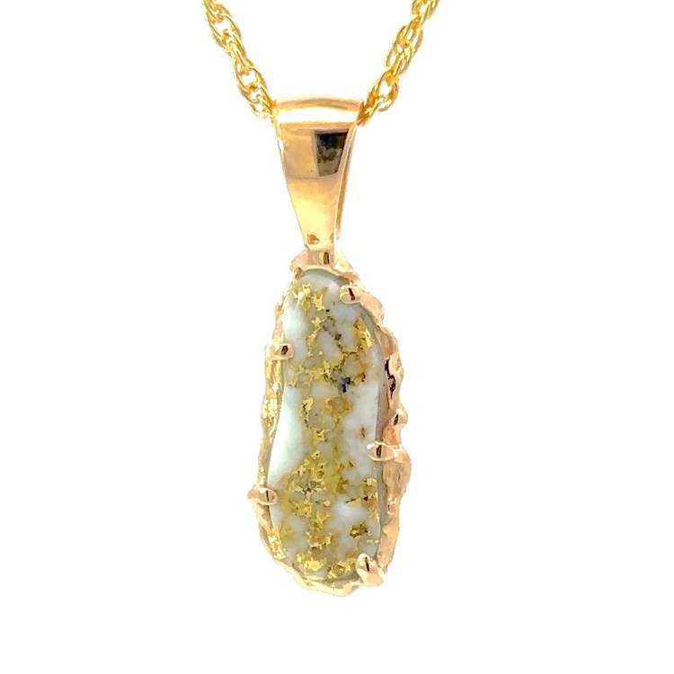 FreeForm Gold Quartz Pendant PFFQ2X
