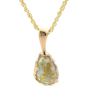 Gold Quartz FreeForm Pendant PFFQ4