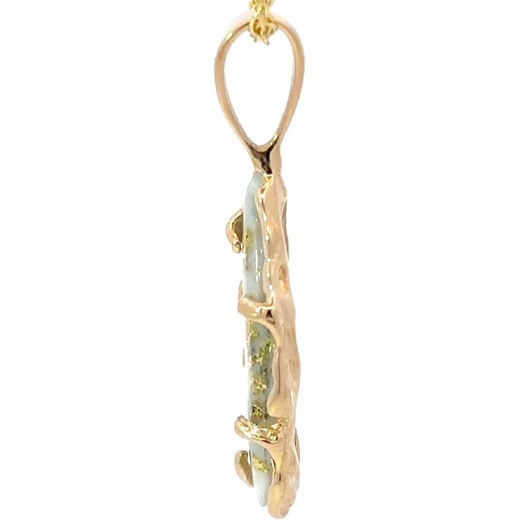 Gold Quartz Free Form Pendant PFFQ6X - Image 4