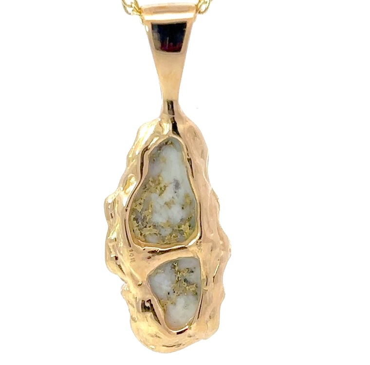 Gold Quartz Free Form Pendant PFFQ6X - Image 3