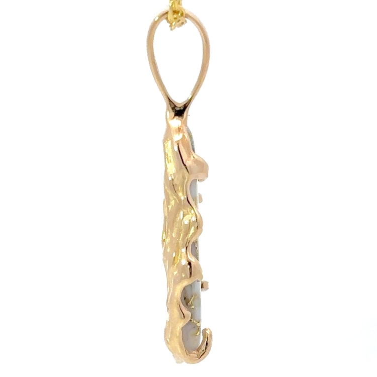 Gold Quartz Free Form Pendant PFFQ6X - Image 2