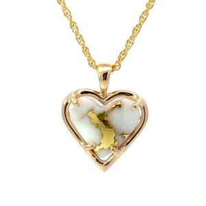 Gold Quartz Heart Pendant PHQ1