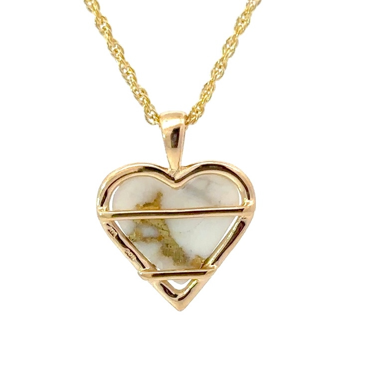 Gold Quartz Heart Pendant PHQ1 - Image 3