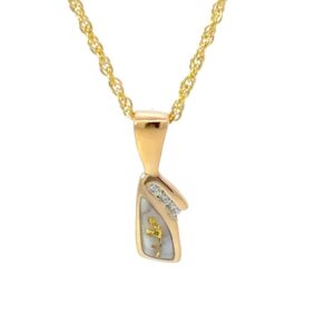 Gold Quartz & Diamond Pendant PN1072DQ