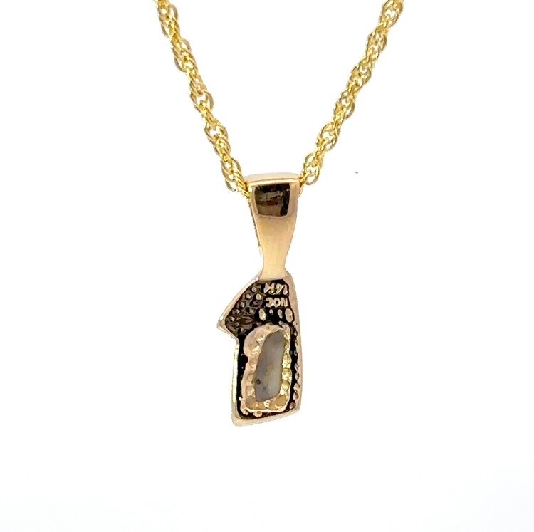 Gold Quartz & Diamond Pendant PN1072DQ - Image 3