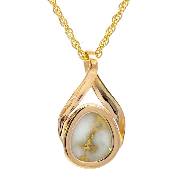 Gold Quartz Ladies Pendant PN782Q - Image 3