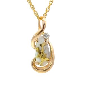 Figure Eight Gold Quartz & Diamond Pendant PN784D6QX