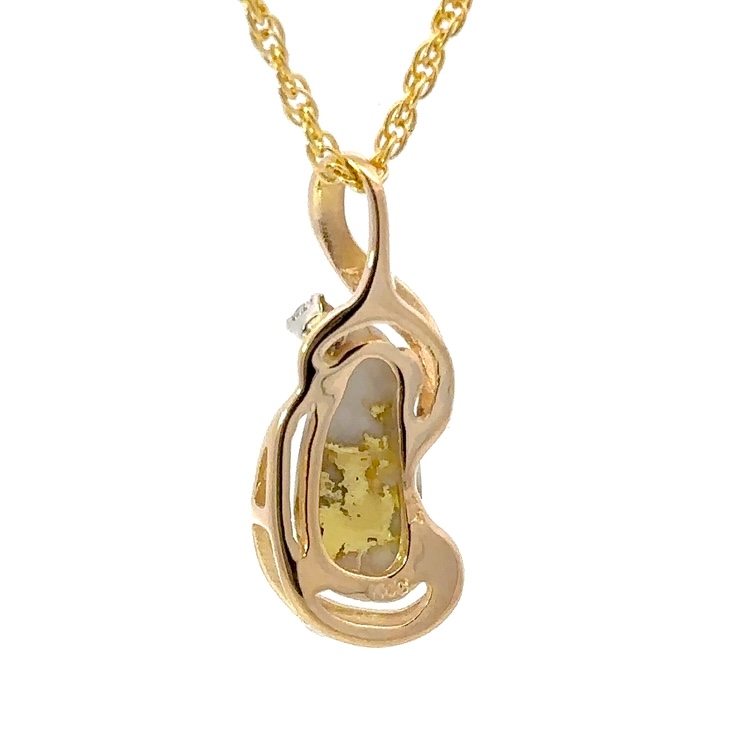 Figure Eight Gold Quartz & Diamond Pendant PN784D6QX - Image 3