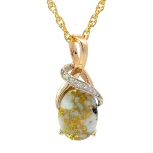 Gold Quartz & Diamond Pendant PN794DQX