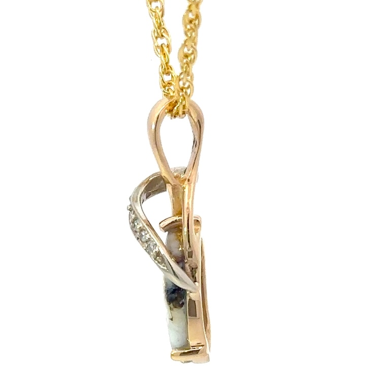 Gold Quartz & Diamond Pendant PN794DQX - Image 4