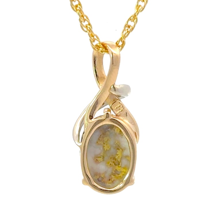 Gold Quartz & Diamond Pendant PN794DQX - Image 3