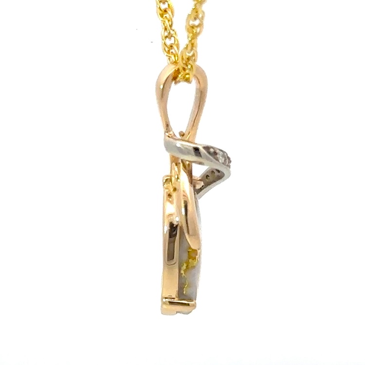 Gold Quartz & Diamond Pendant PN794DQX - Image 2