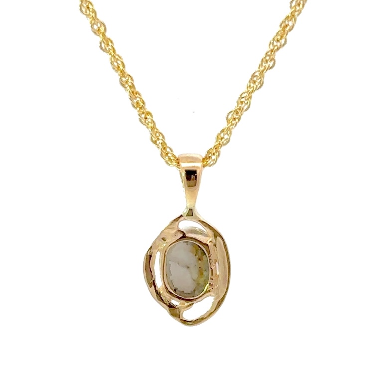 Gold Quartz Pendant PN805XSQX - Image 3