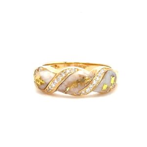 Gold Quartz & Diamond Ring R2290-GQ