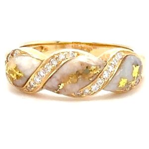 Gold Quartz & Diamond Ring R2290-GQ