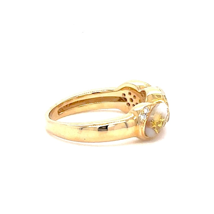 Gold Quartz & Diamond Ring R2290-GQ - Image 2