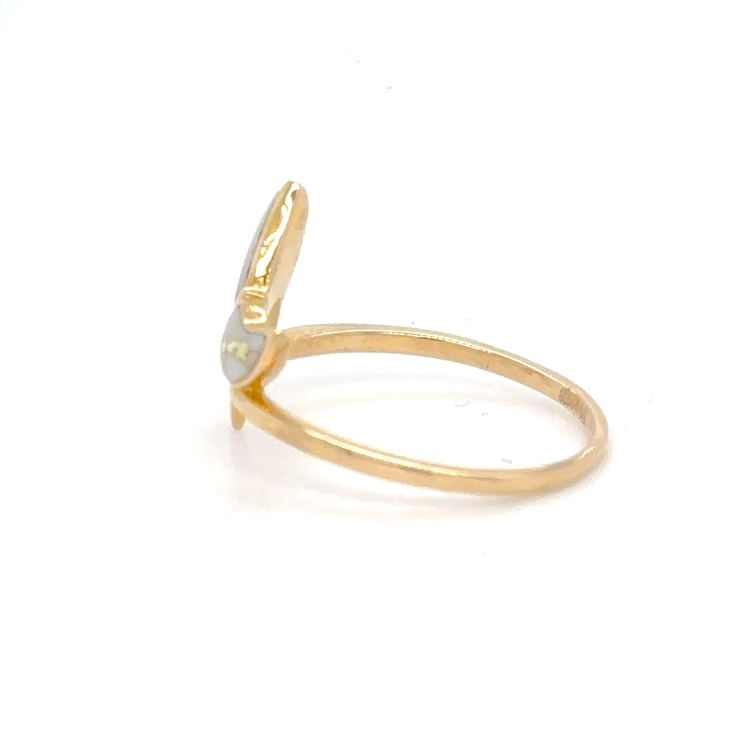 Gold Quartz Whale Tail Ladies Ring R3345-GQ - Image 2