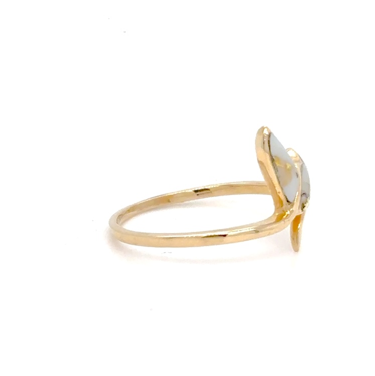 Gold Quartz Whale Tail Ladies Ring R3345-GQ - Image 4