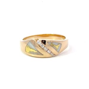 Gold Quartz & Diamond Ladies Band RL1068DQ