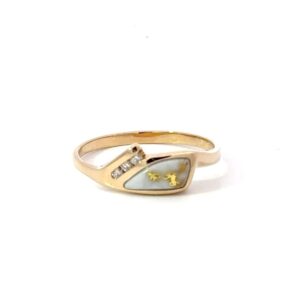 Gold Quartz & Diamond Ladies Ring RL1072DQ