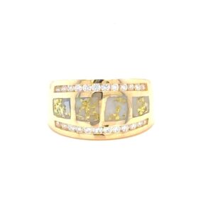 Gold Quartz & Diamond Ladies Band RL1075DQ