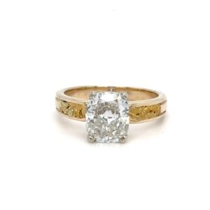 2.10ct Lab Grown Diamond In 14K Yellow Gold & Nuggets RL157E2.10LG