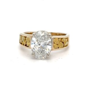 2.79ct Lab Grown Diamond In 14K Yellow Gold With Nuggets RL157E2.79LG