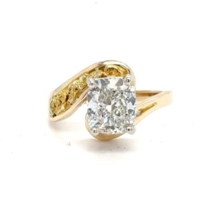 2.24ct Lab Grown Diamond In 14K Yellow Gold With Nuggets RL411D10E2.24LG