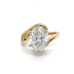 2.73CT Lab Grown Diamond In 14K Yellow Gold With Nuggets RL411D10R2.73LG